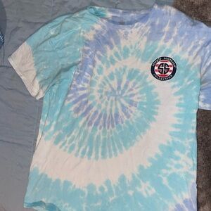 simply southern blue and white tie dye shirt